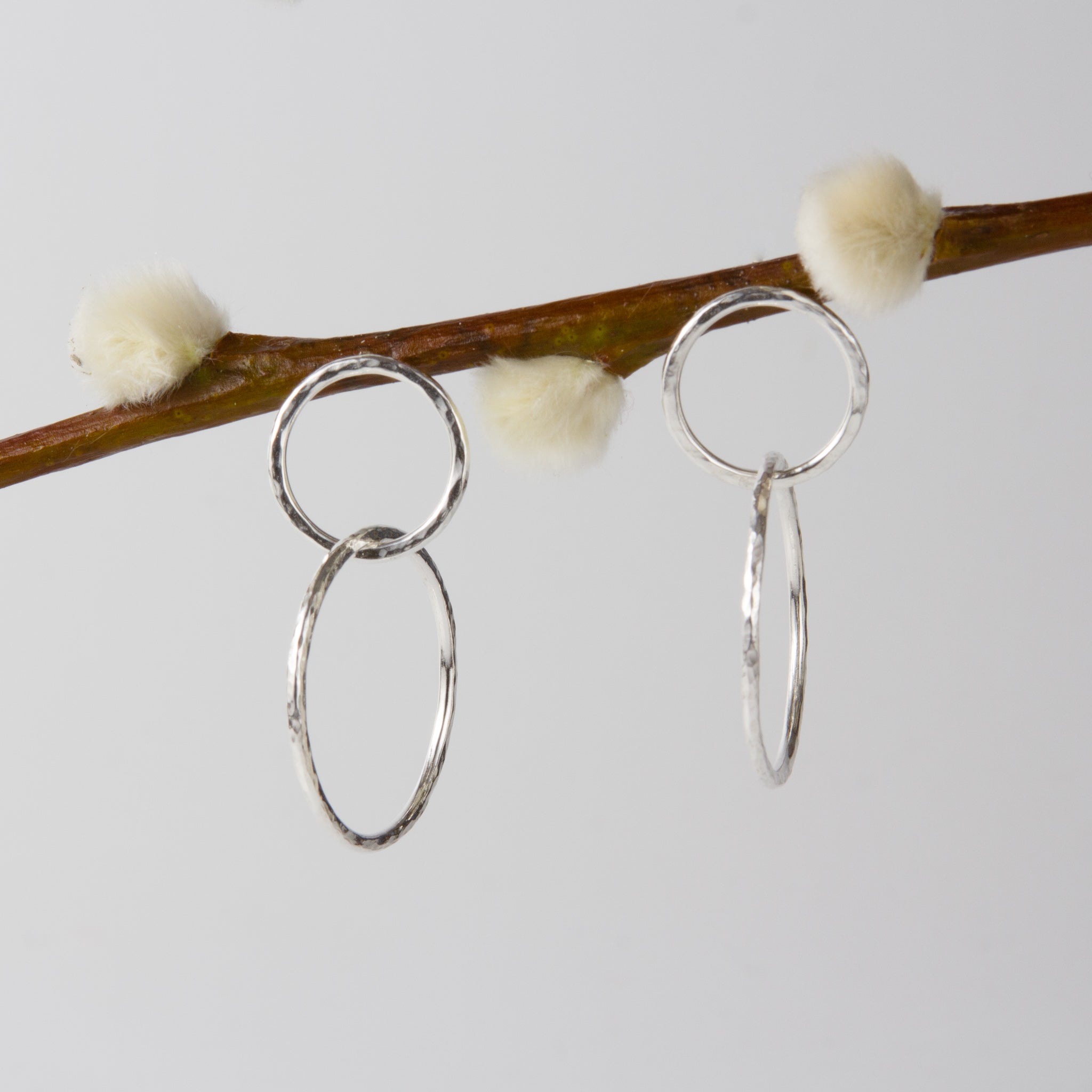 Caldera Cirque Enlace Silver Stud Drop Earrings