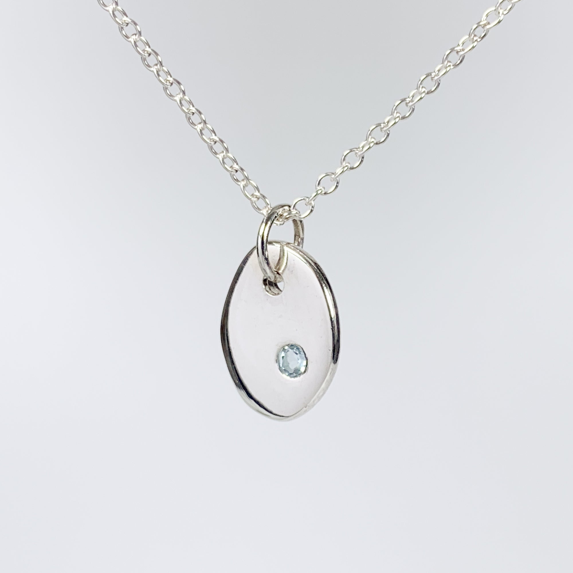 Silver Coast Charm Pendant with Sky Blue Topaz