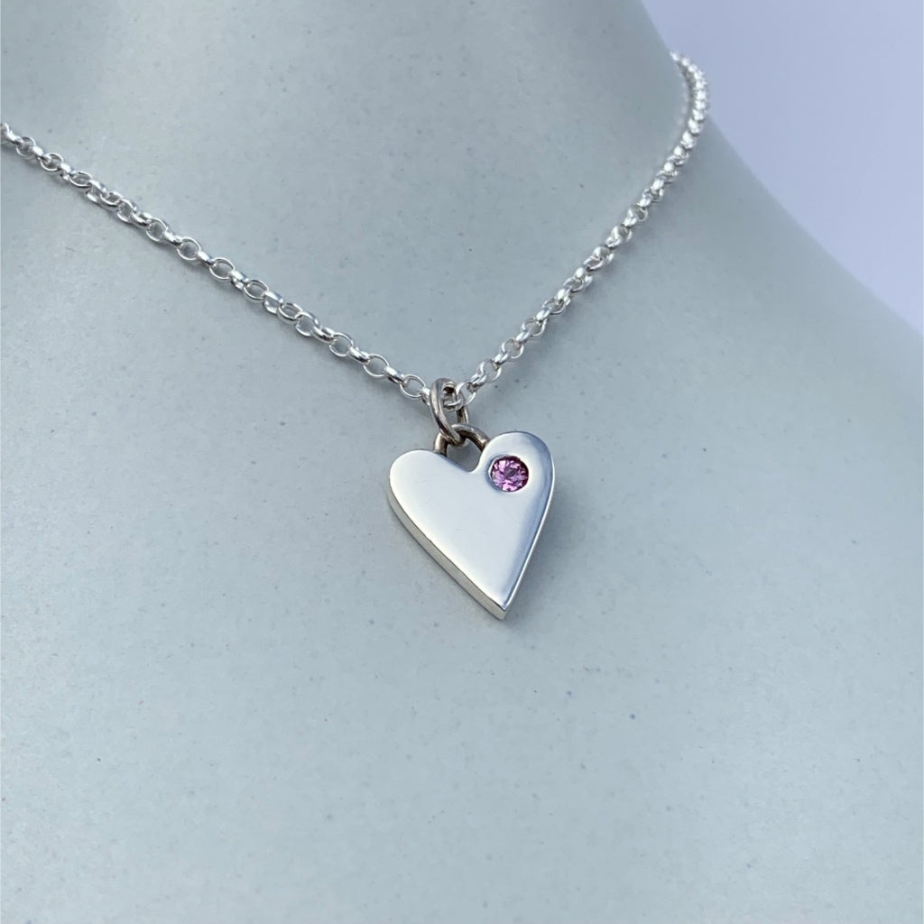 Amor Heart Necklace with Amethyst