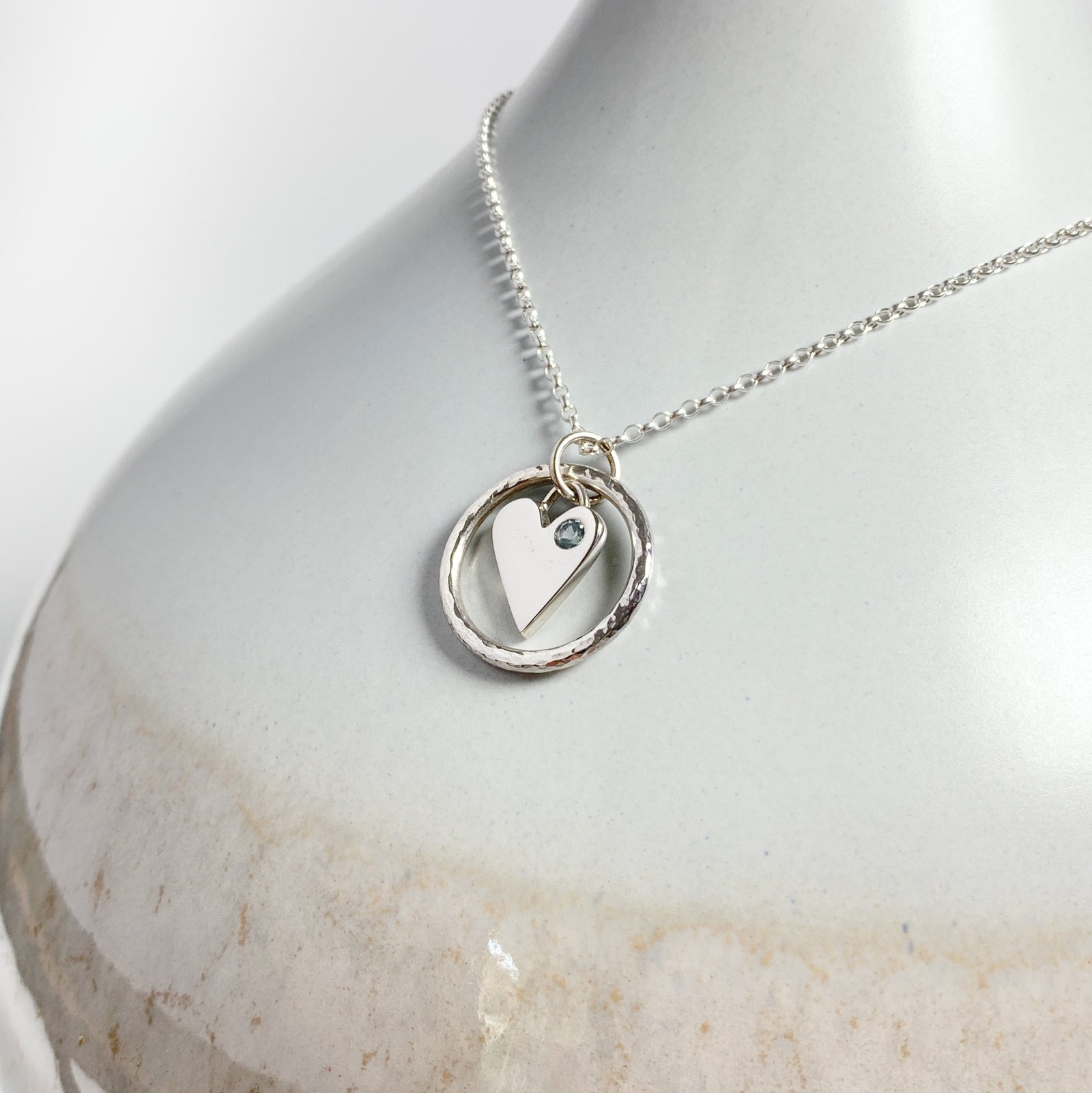 Caldera Amor Aquamarine Heart Pendant Necklace
