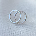 Caldera Cirque Stud Earrings - handmade silver earrings with hammered finish - small