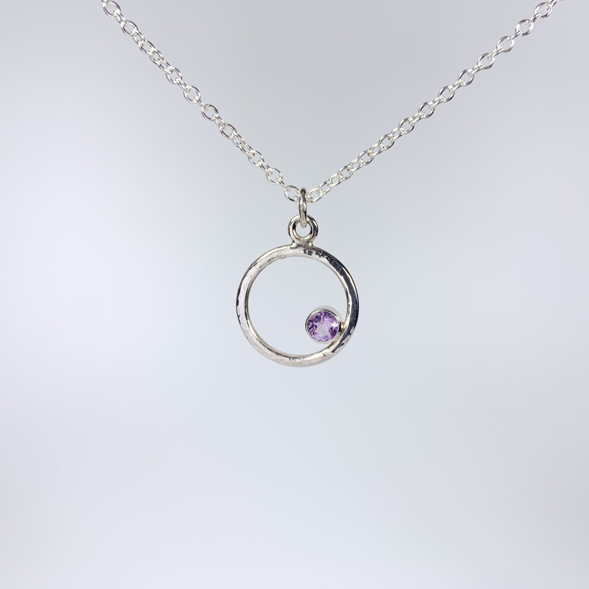 Caldera Eclissi Amethyst Silver Pendant Necklace