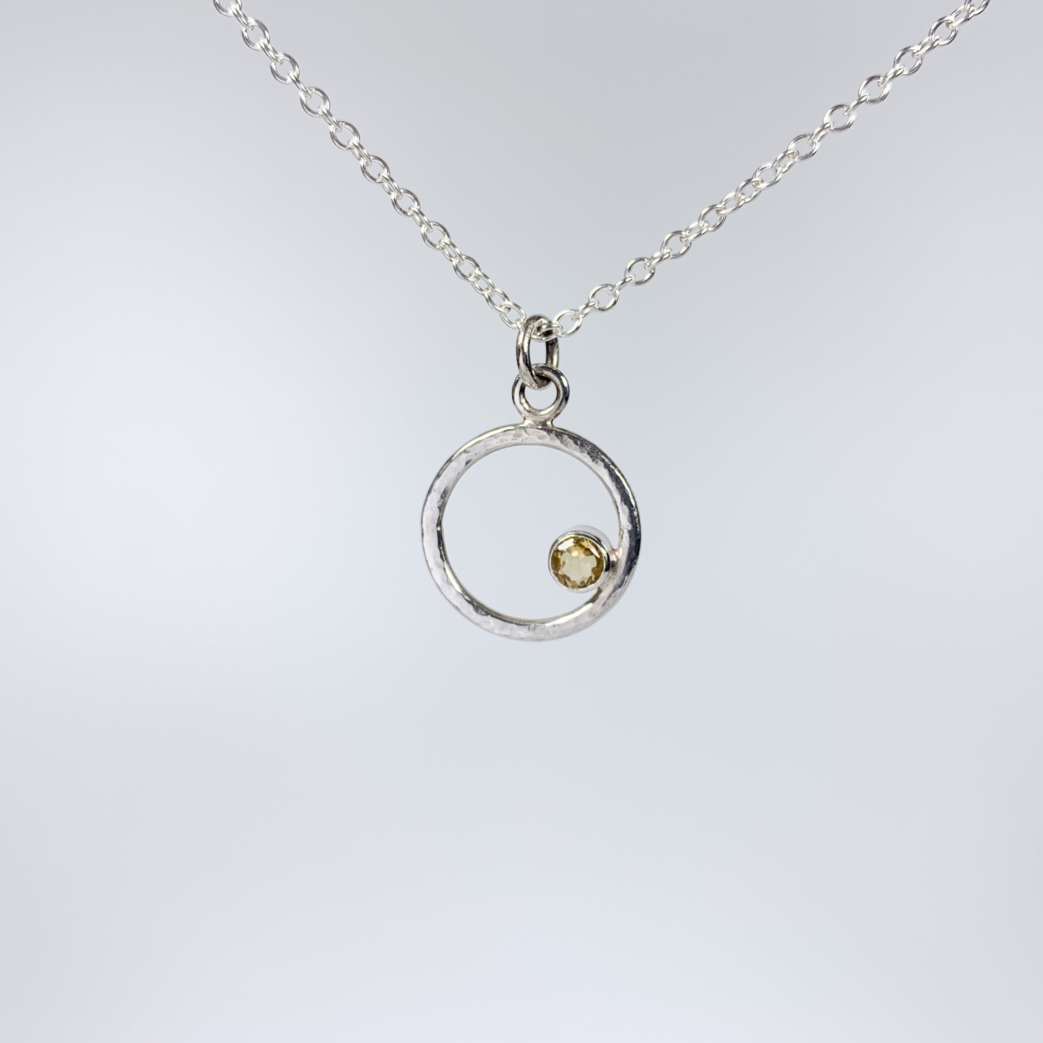Caldera Eclissi Citrine Silver Pendant Necklace