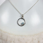 Caldera Eclissi Sky Blue Topaz Silver Pendant Necklace