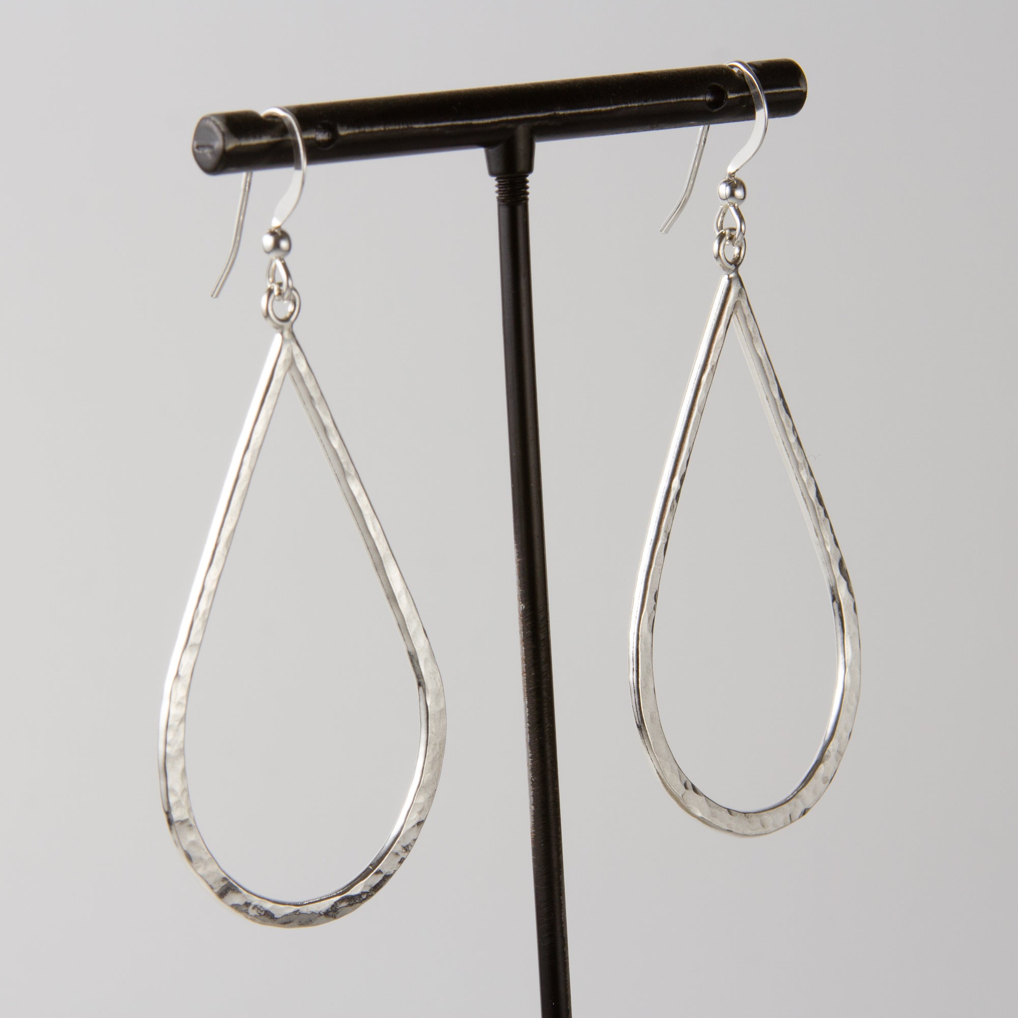 Caldera Perla Grande Large Teardrop Shaped Silver Earrings