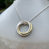 Caldera Russo Russian ring necklace - 18 carat gold and sterling silver pendant