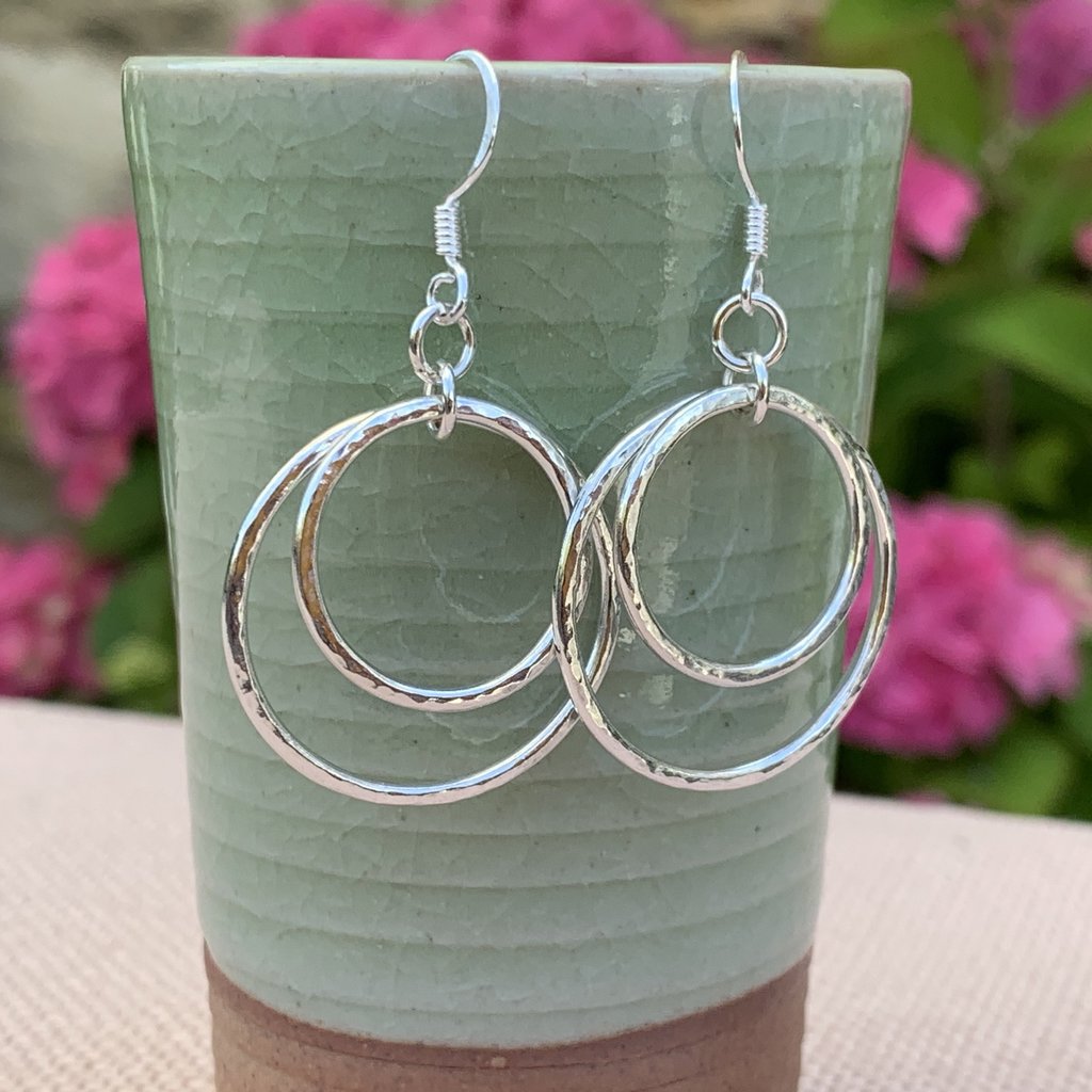 Caldera cirque doppia handmade silver earrings 